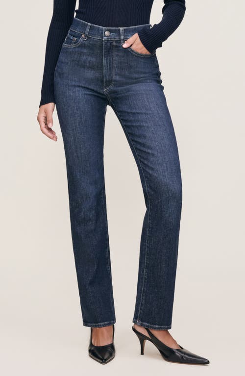 Dl1961 Halle Straight High Rise Instasculpt Jeans In Crescent Harbor In Blue