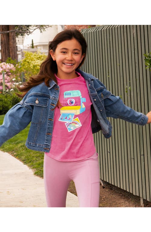 Lands' End Kids'  Girls Plus Long Sleeve Graphic Tee In Pink