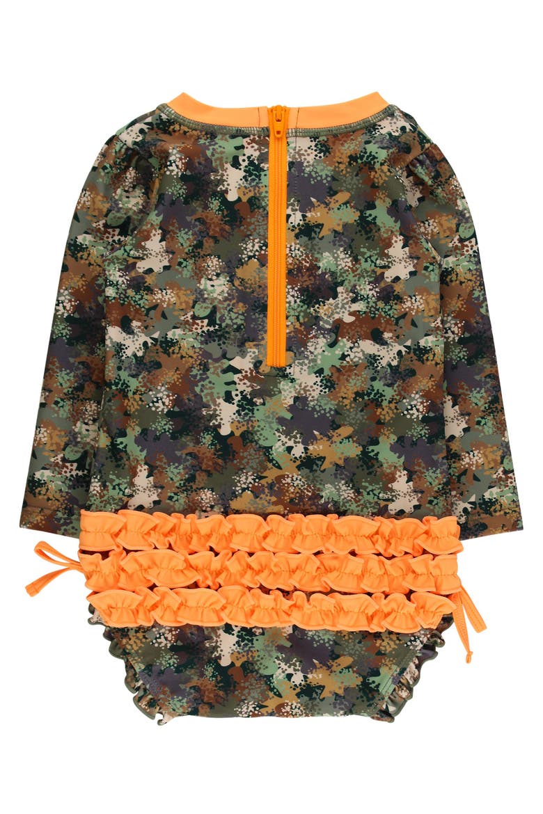 Baby Girls Long Sleeve UPF50+ One Piece Rash Guard, Alternate, color, Classic Camo