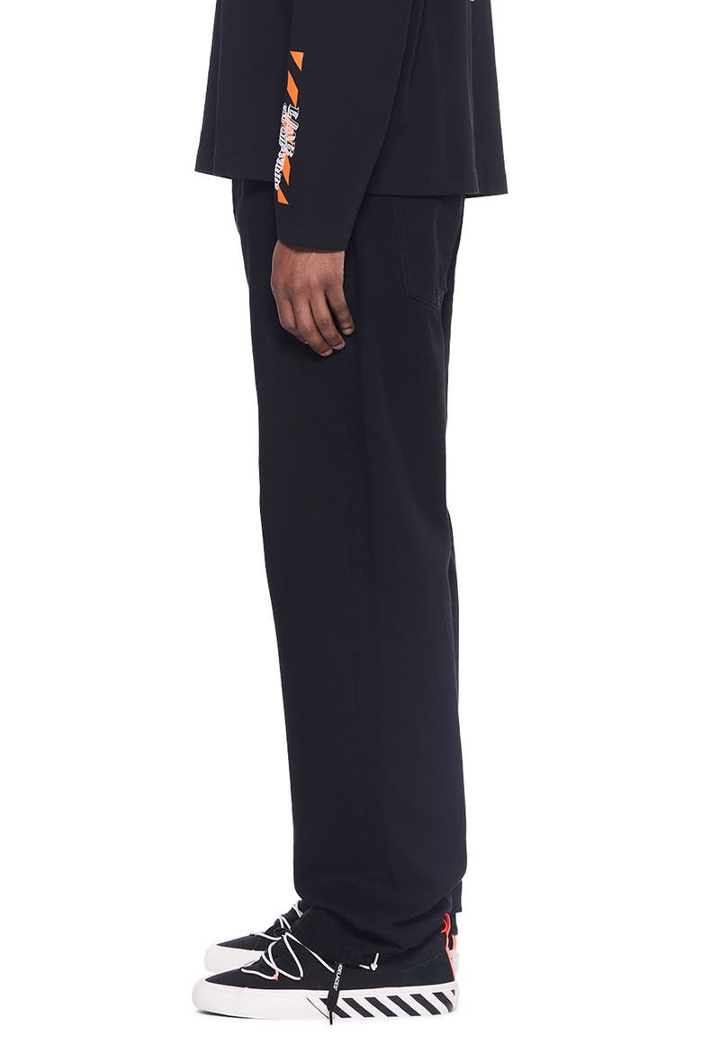 Piped Straight Leg Jeans, Alternate, color, BLACK