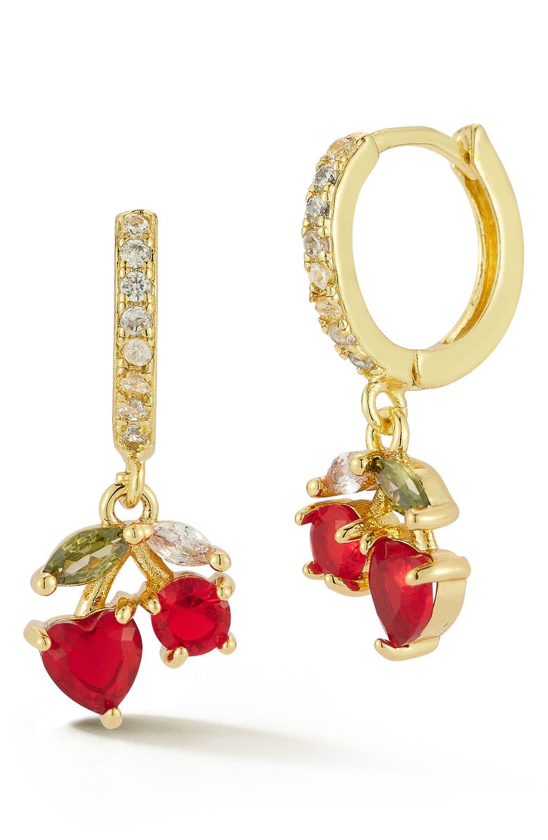 GLAZE JEWELRY Cherry Drop Earrings, Main, color, Gold