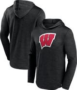 FANATICS Men's Fanatics Branded Heather Black Wisconsin Badgers Transitional Hoodie T-Shirt