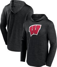 FANATICS Men's Fanatics Branded Heather Black Wisconsin Badgers Transitional Hoodie T-Shirt