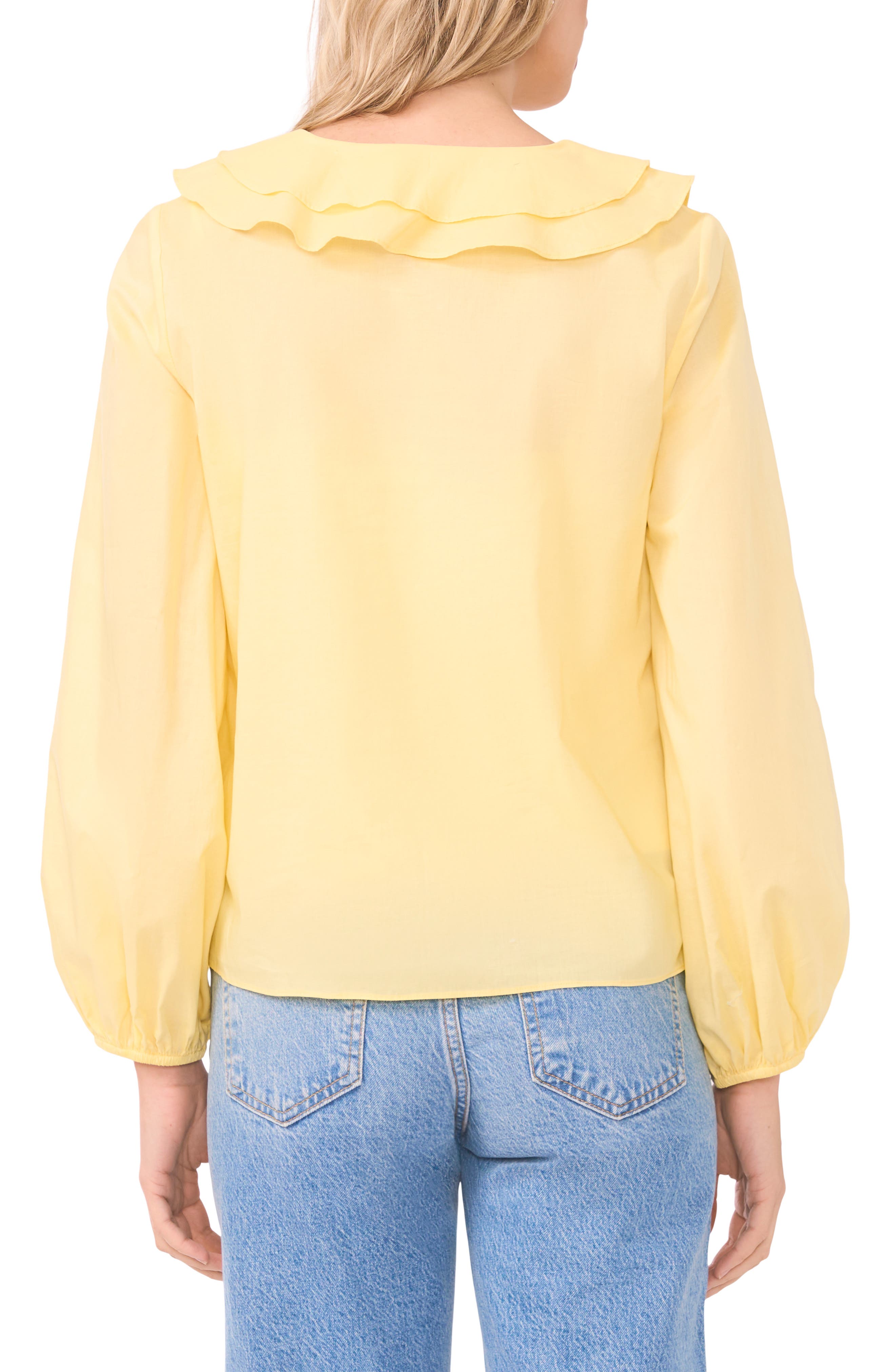Double Ruffle Long Sleeve Cotton Top - image 4