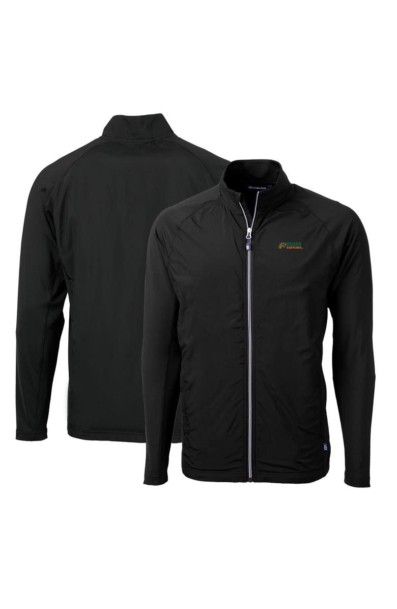 Cutter & Buck Men's Cutter & Buck Black Florida A&M Rattlers Big & Tall Adapt Eco Knit Hybrid Recycled Full-Zip Jacket, Main, color, 