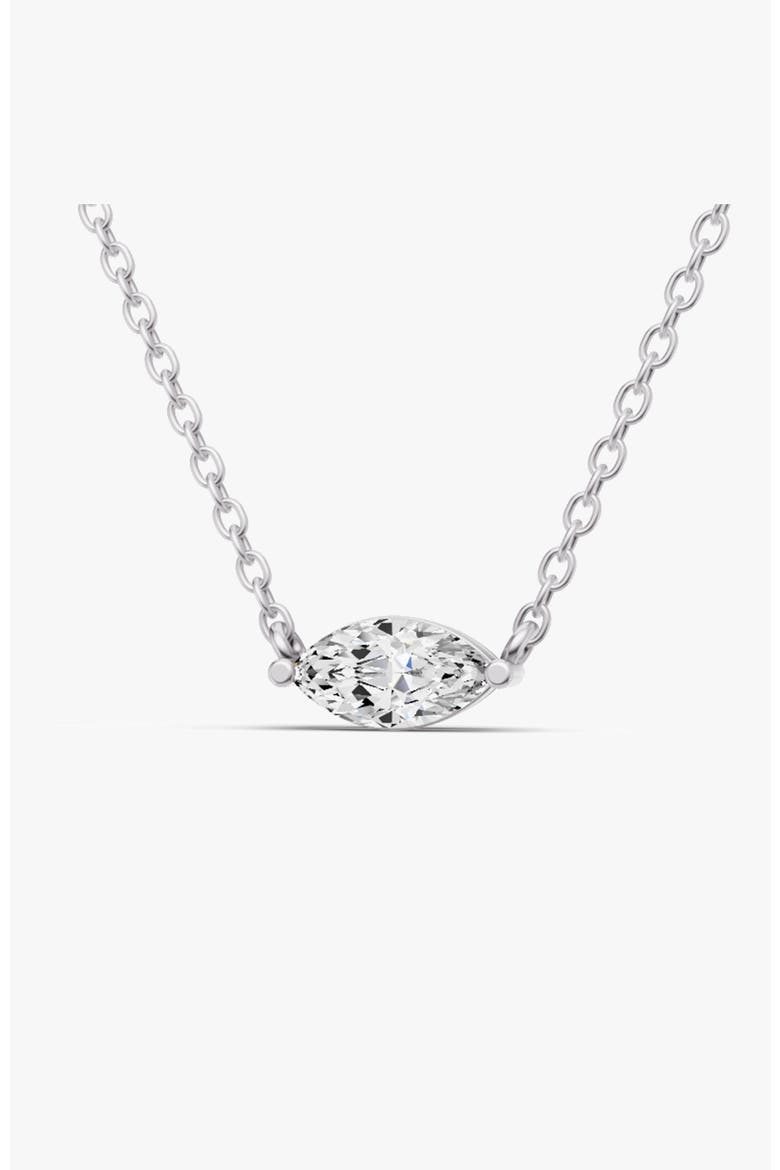 14K Gold 0.5 ct Lab Grown Round Marquise Shape Diamond Pendant, Main, color, White Gold
