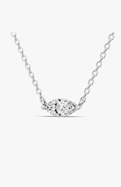 Sereia Official 14k Gold 0.5 Ct Lab Grown Round Marquise Shape Diamond Pendant In White Gold