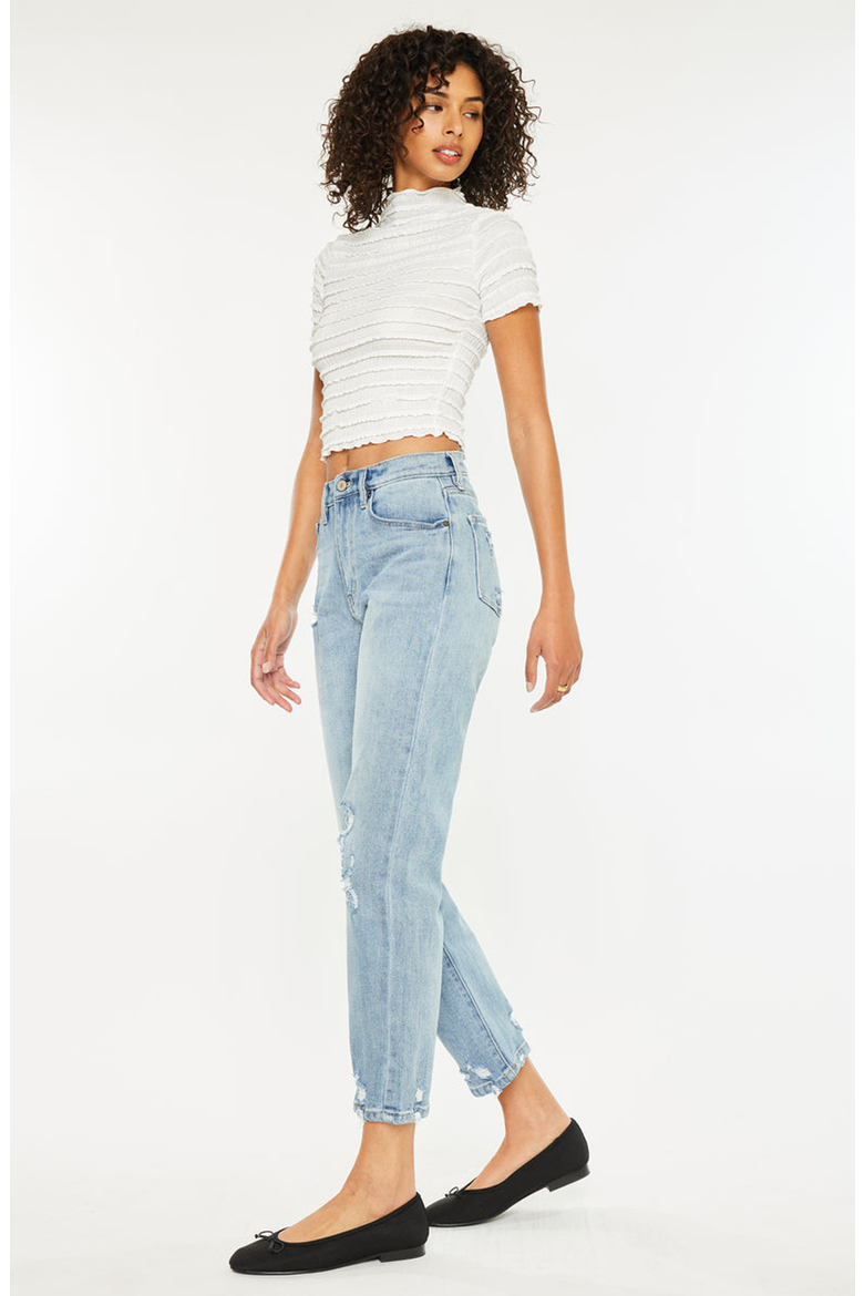 Missy High Rise Slim Straight Leg Jeans, Alternate, color, Medium Wash
