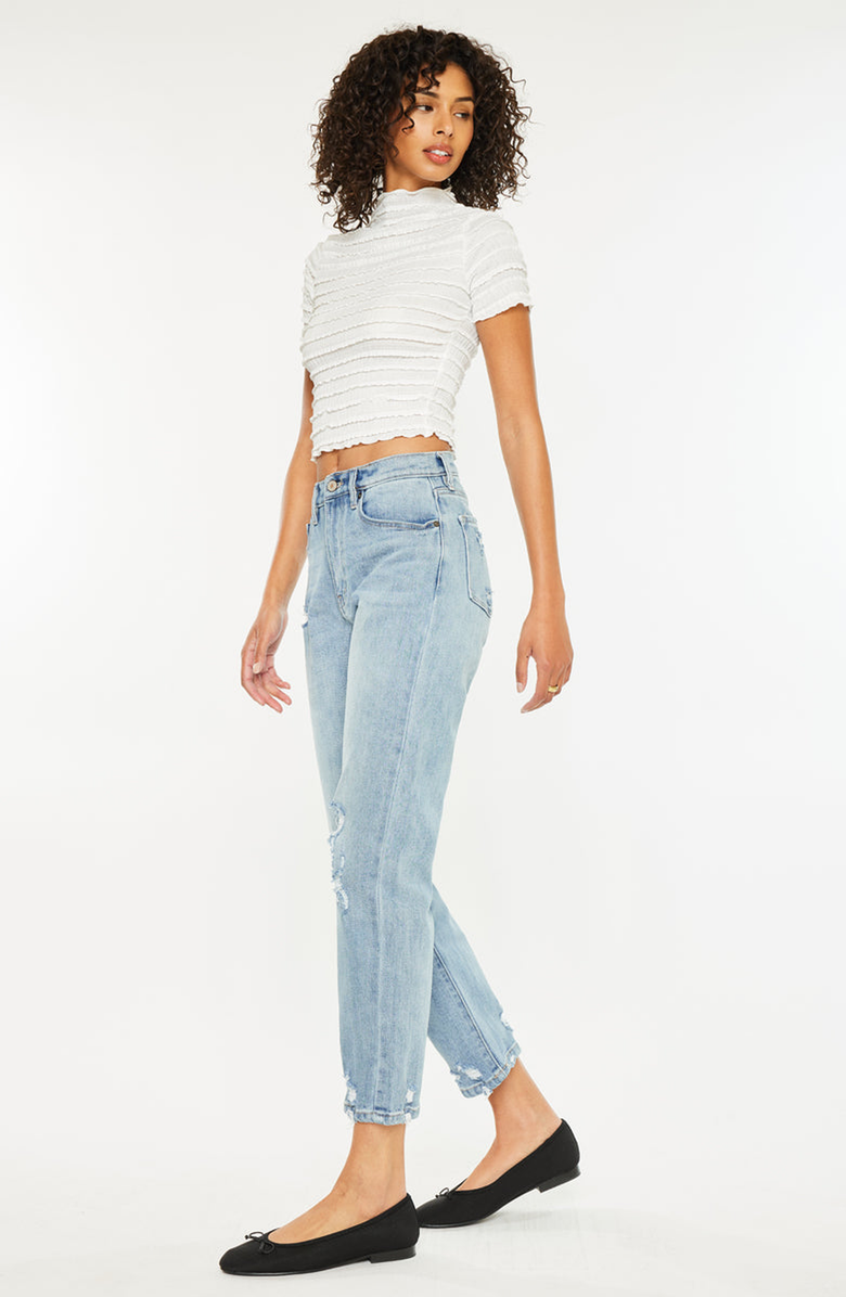 KanCan Missy High Rise Slim Straight Leg Jeans, Alternate, color, Medium Wash