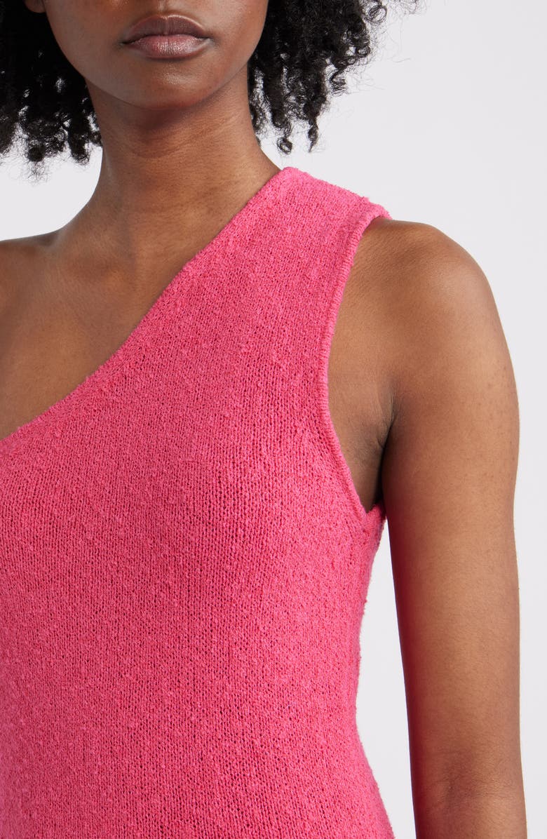 Rails Antonia One-Shoulder Fringe Hem Cotton Blend Sweater Dress, Alternate, color, Raspberry