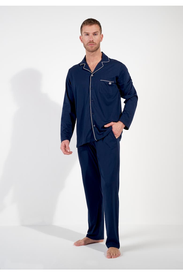 Rafael Long Pajama Set, Alternate, color, Navy