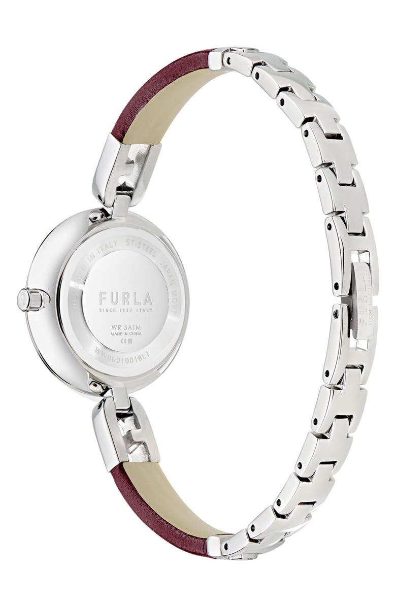 Furla Glamour Chic Mixed Material Bracelet Watch, 28mm, Alternate, color, Silver-Tone