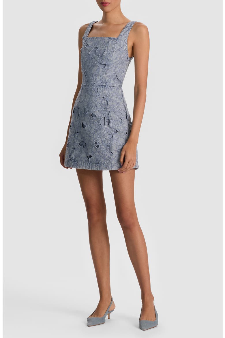 alice and olivia amina denim dress ALICE + OLIVIA Amina Corset Denim Dress