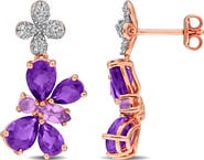 Julianna B. Amethyst & Diamond Floral Butterfly Drop Earrings