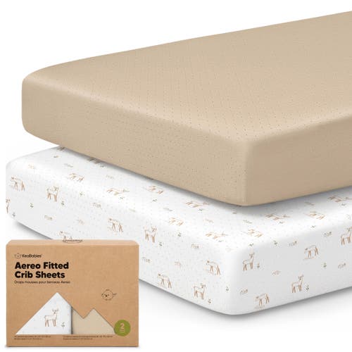 Keababies 2-pack Aereo Fitted Crib Sheets In Wild Fawn