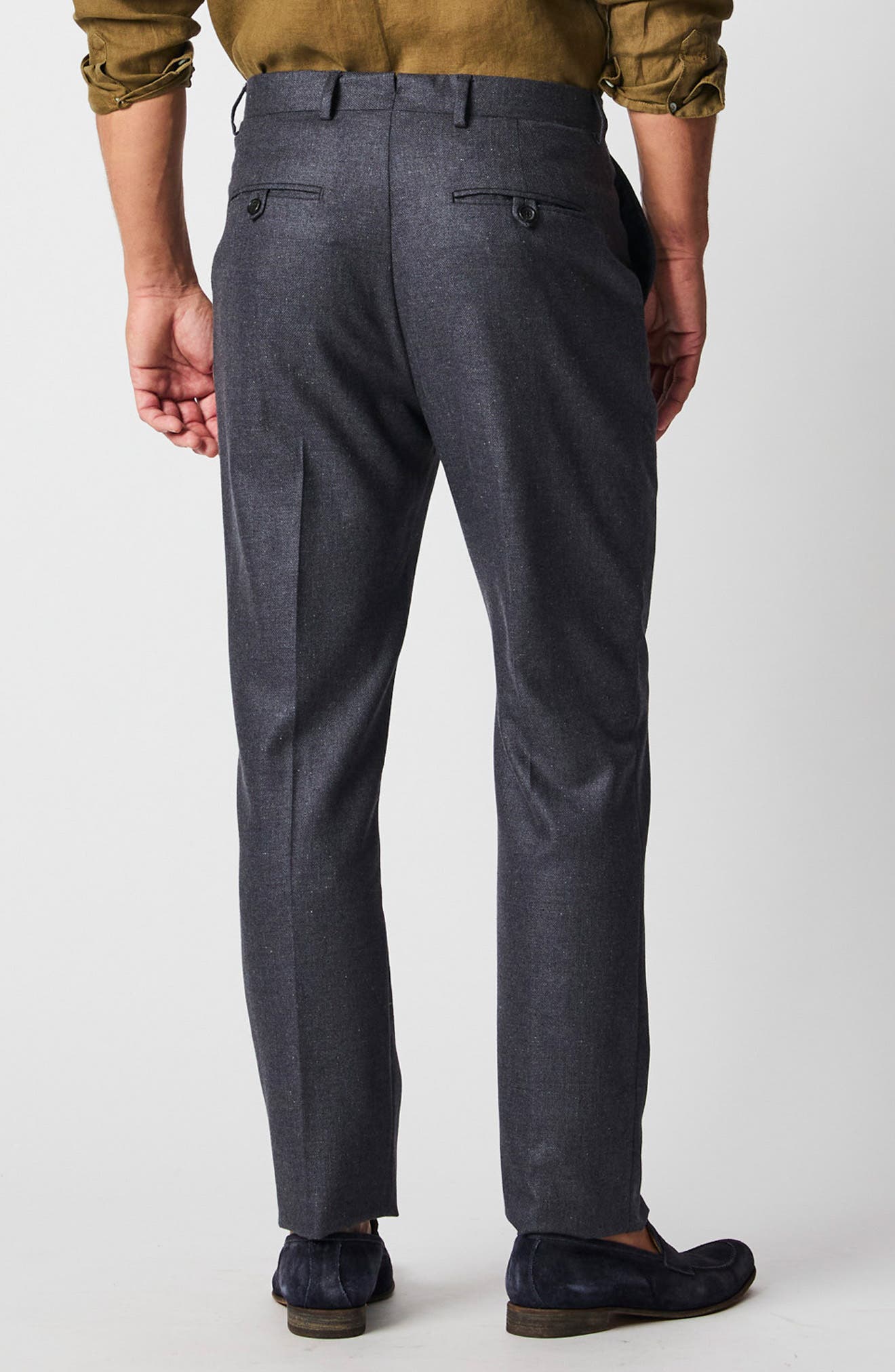 Flat Front Silk & Virgin Wool Dress Pants - image 2