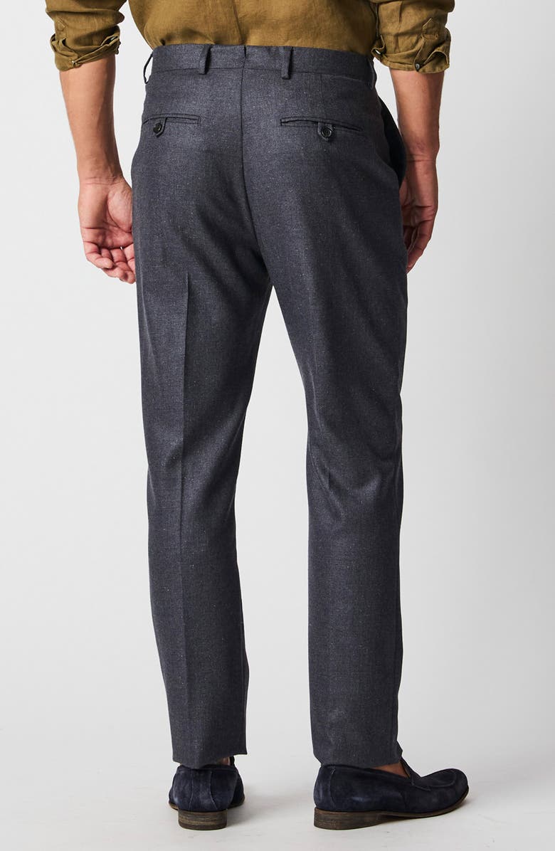 Billy Reid Flat Front Silk & Virgin Wool Dress Pants, Alternate, color, Charcoal