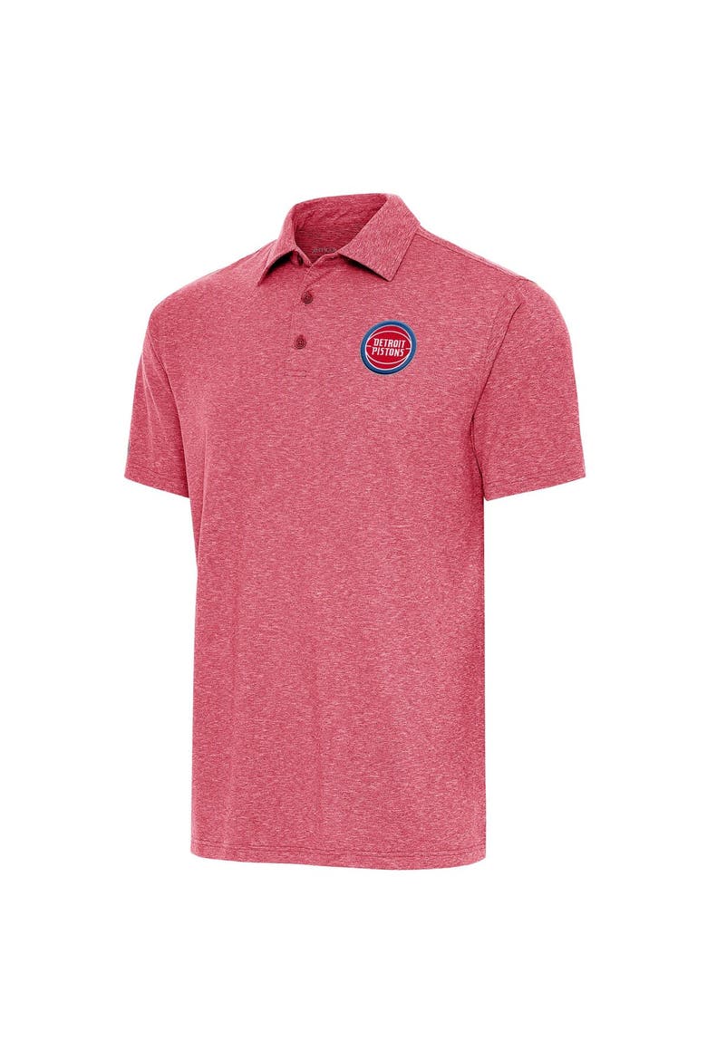 Men's Antigua  Heather Red Detroit Pistons Par Polo, Main, color, Heather Red