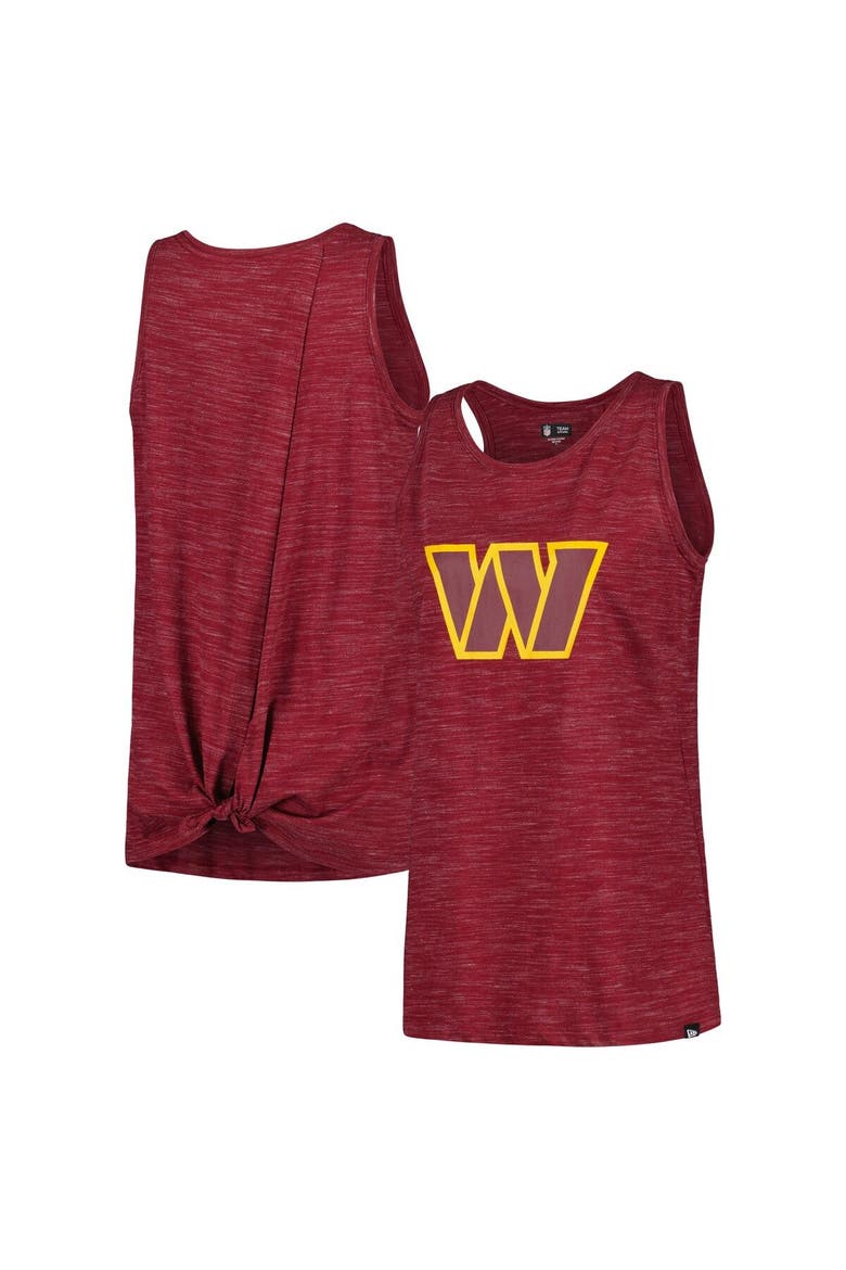 Women's New Era Burgundy Washington Commanders Space Dye Tie-Back Tank Top, Main, color, Burgundy