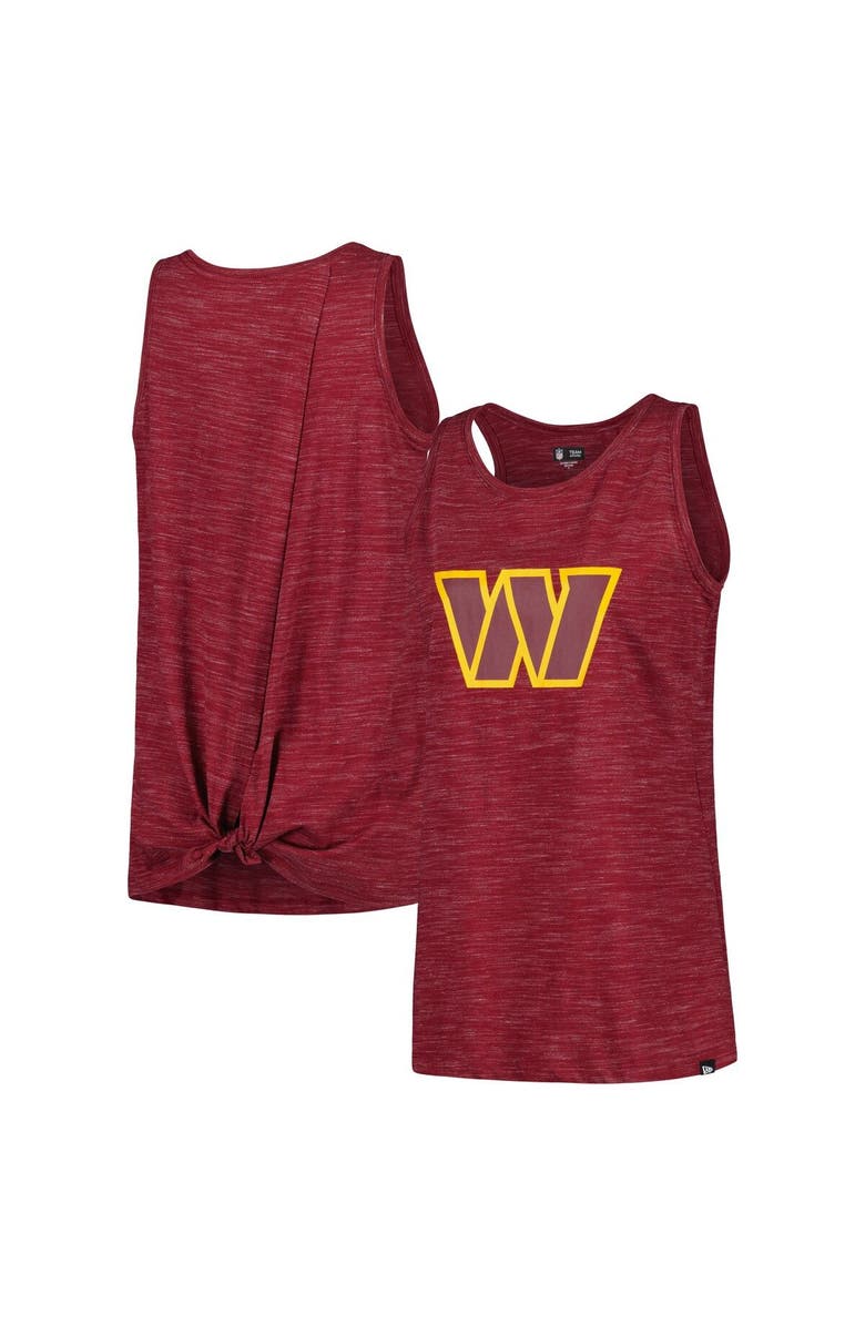 New Era Women's New Era Burgundy Washington Commanders Space Dye Tie-Back Tank Top, Main, color,