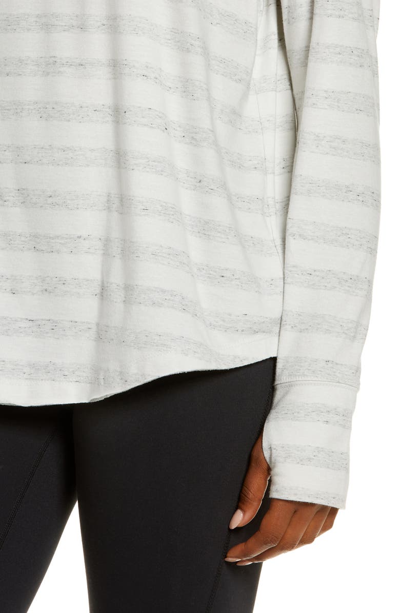 Zella Relaxed Washed Long Sleeve Slub Tee, Alternate, color,