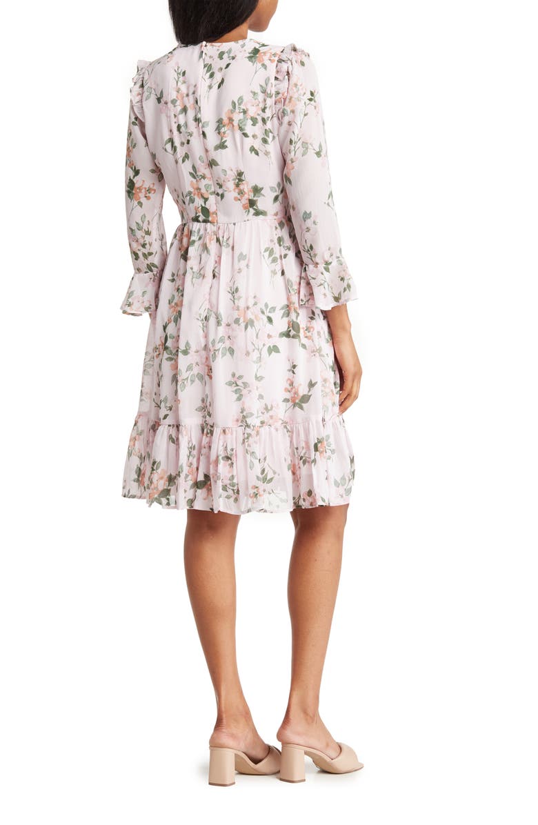 Calvin Klein Floral Long Sleeve Dress, Alternate, color,