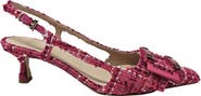 Madison Maison Crystal-Embellished Buckle Slingback Pumps