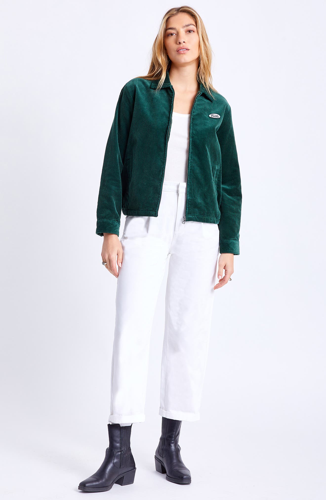 Brixton Victory Pleated High Waist Crop Pants (Women) | Nordstromrack