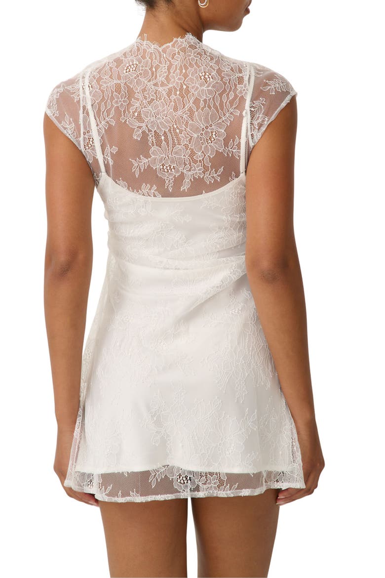 Eloise Lace Overlay Satin Slip, Alternate, color, IVORY
