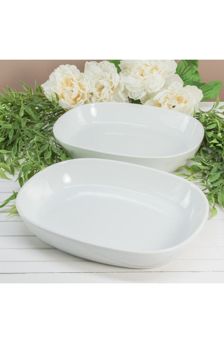 BIA Cordon Bleu Oslo Set of 2 Oblong Baking Dishes, Alternate, color, White