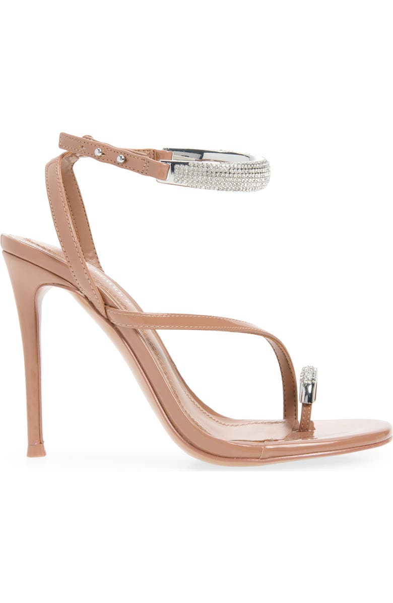 Steve Madden Tia Embellished Ankle Strap Sandal, Alternate, color, Mocha Patent