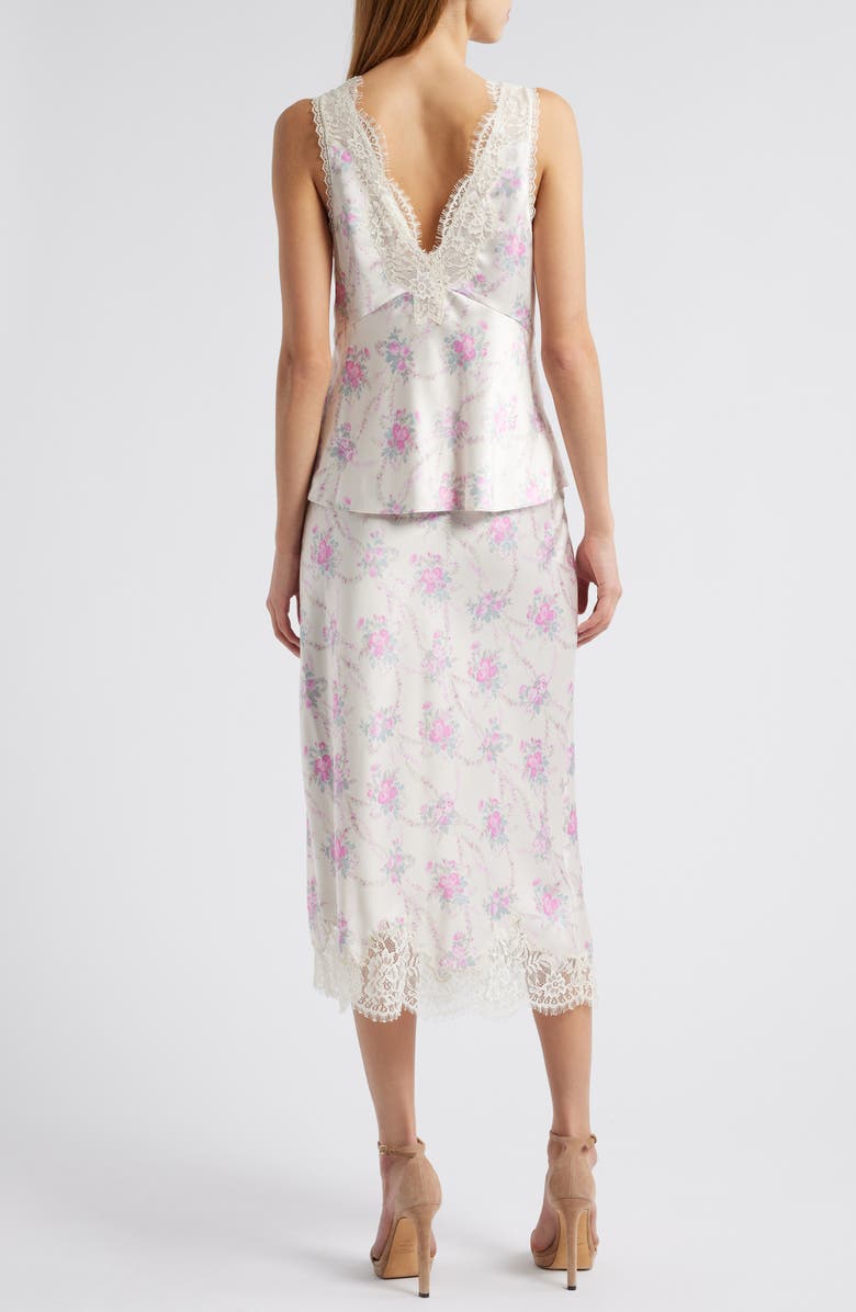 LoveShackFancy Adette Lace Trim Satin Tank, Alternate, color, 