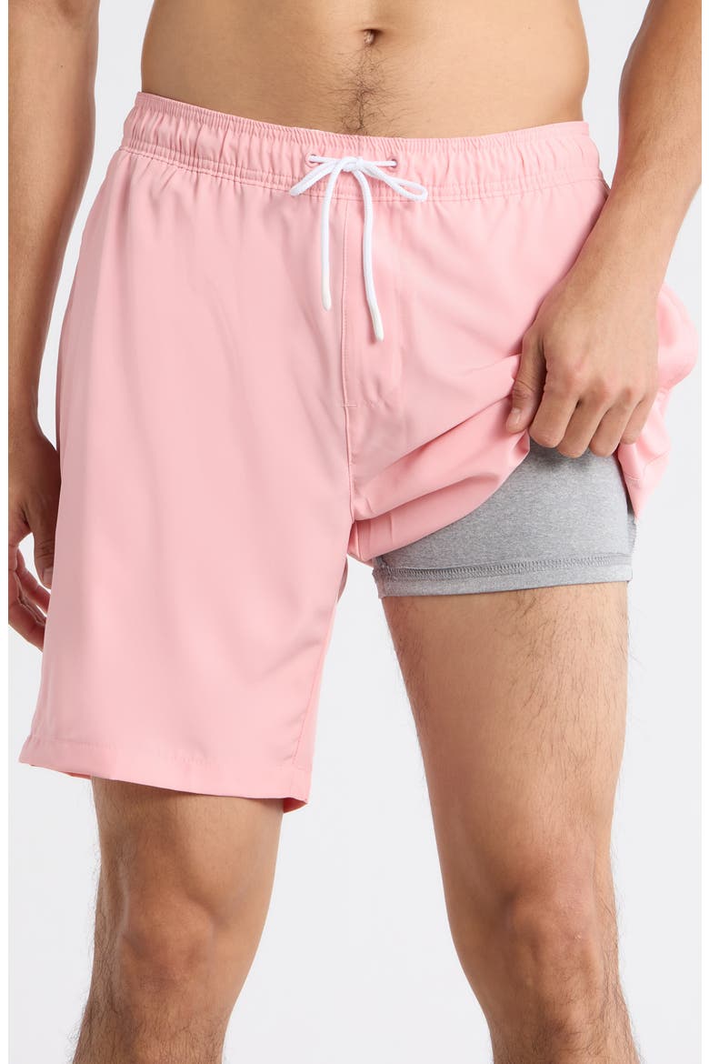 Comfort Lined Swim Shorts, Alternate, color, QUARTZ PINK