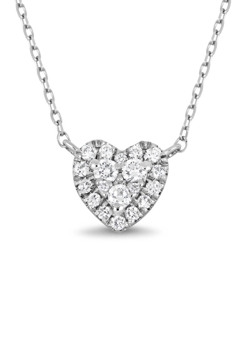 18K Gold Icon Diamond Heart Pendant Necklace (Online Trunk Show), Alternate, color, 18K WHITE GOLD/ DIAMOND