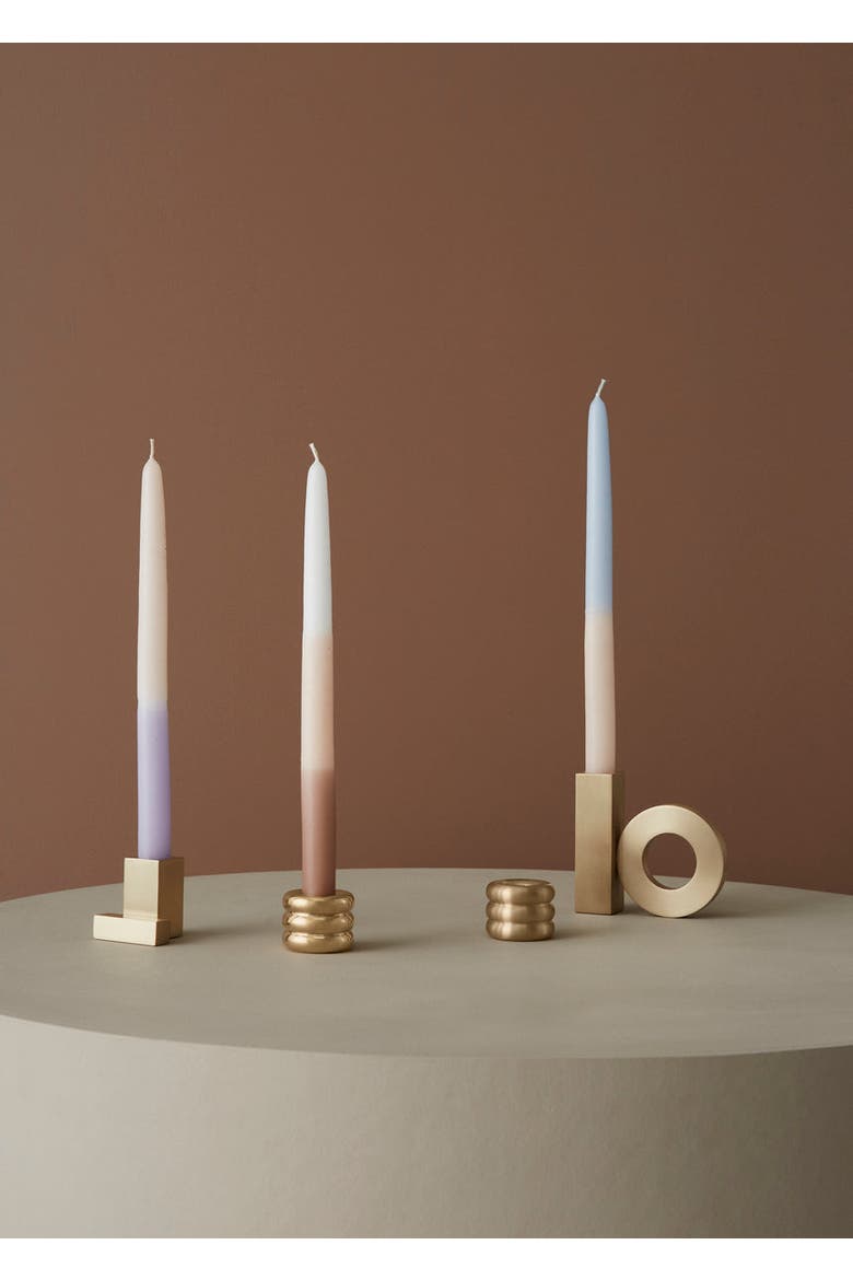 Baari Solid Brass Candleholder, Alternate, color, Brass