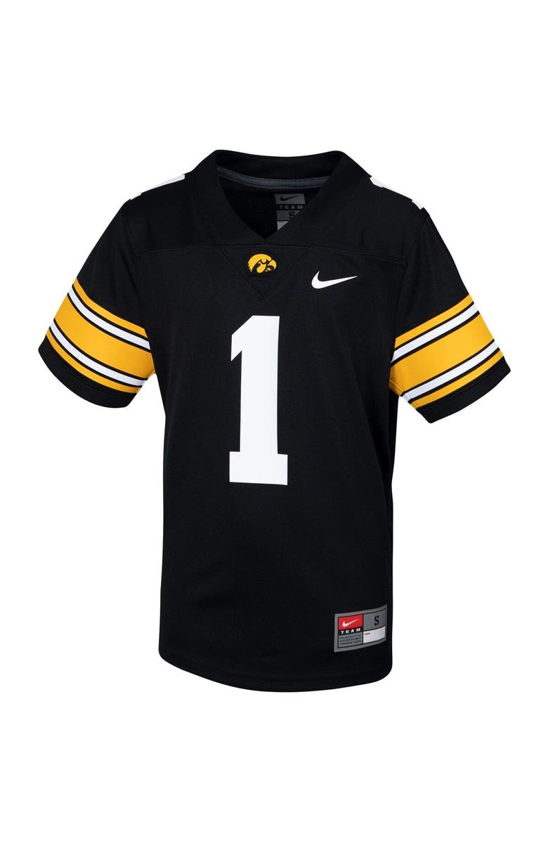 Nike Youth Nike #1 Black Iowa Hawkeyes Untouchable Football Jersey, Alternate, color,