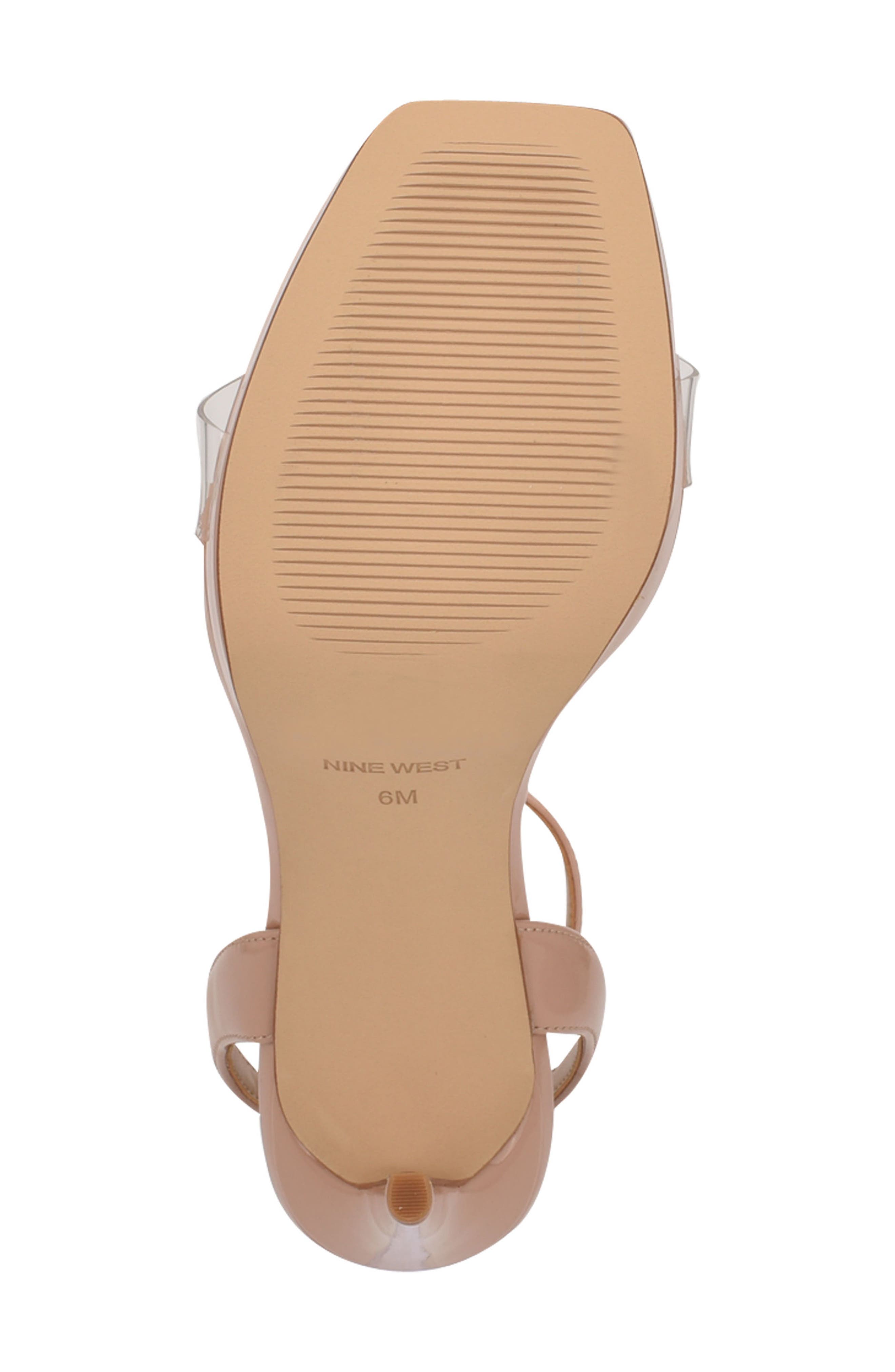 Zadie Square Toe Sandal, Alternate, color, NUDE PATENT/ CLEAR