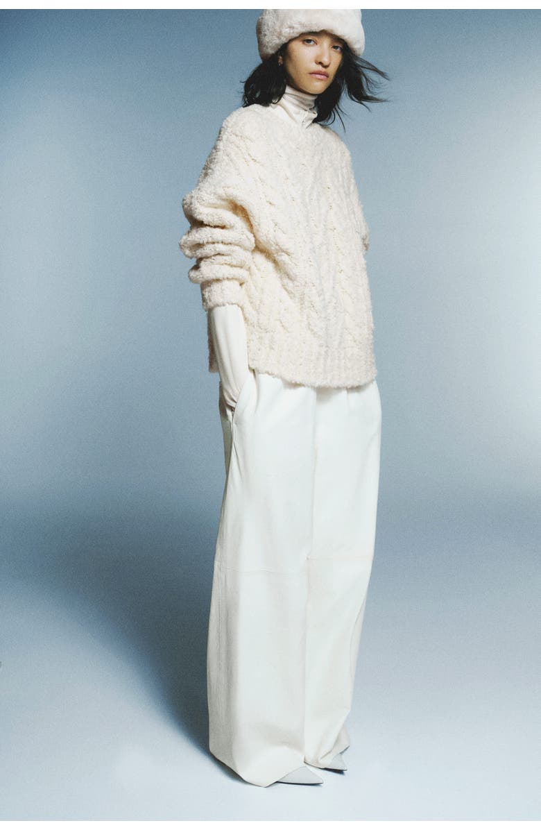 H&M Cable-knit Jumper, Alternate, color, Cream