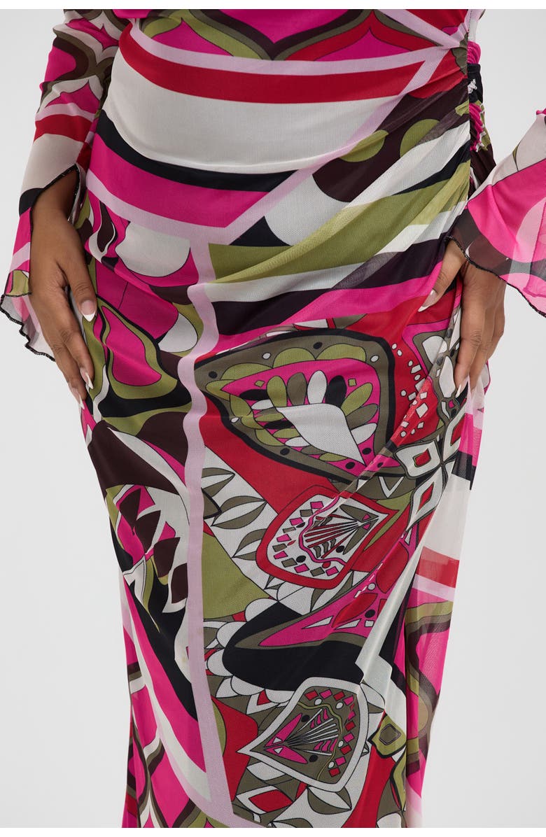 FASHION-SZN CURVE Bold Abstract Print Maxi Dress, Alternate, color, Pink