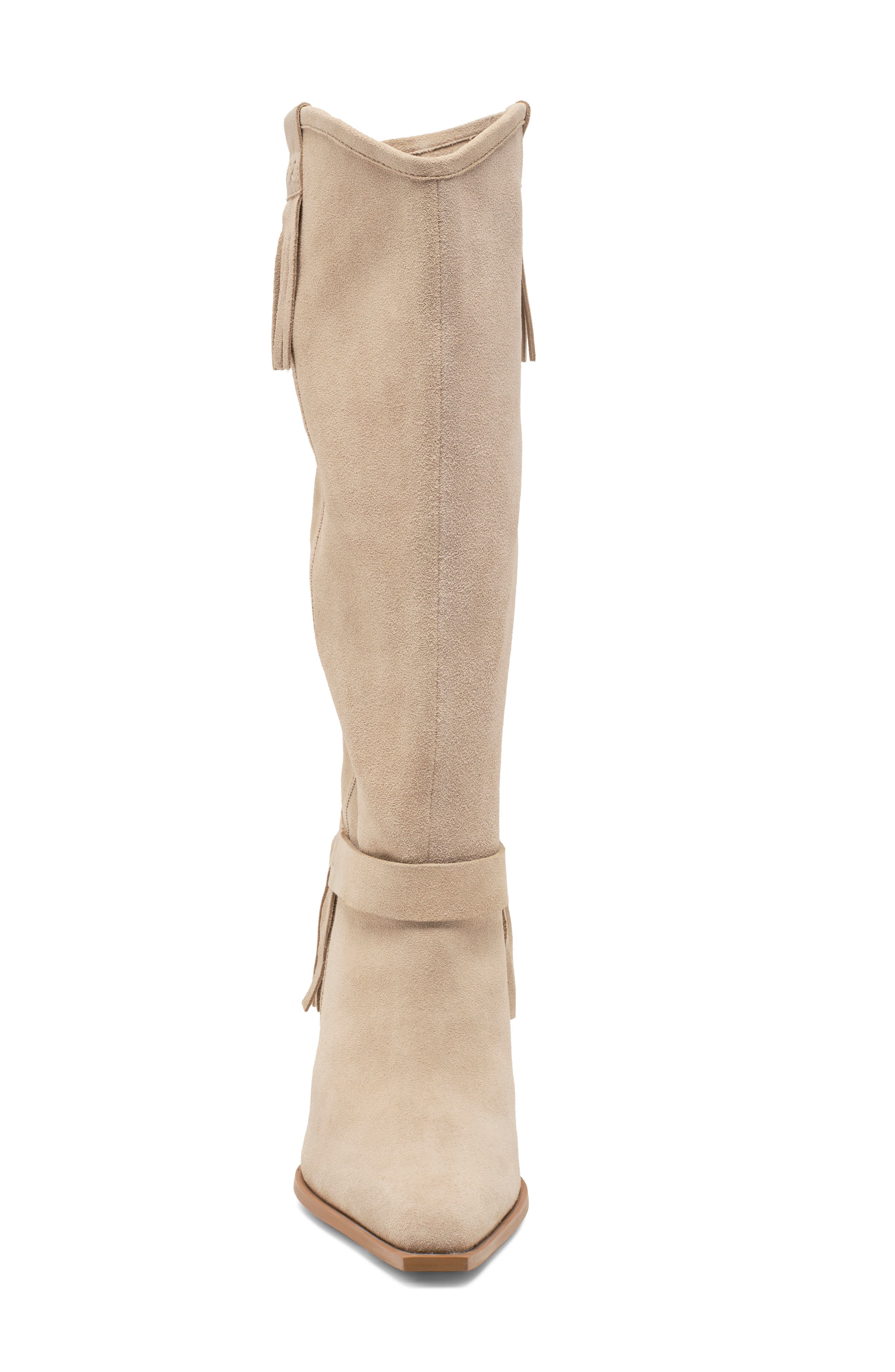 Faith Fringe Western Boot, Alternate, color, SUNSTONE SAND SUEDE