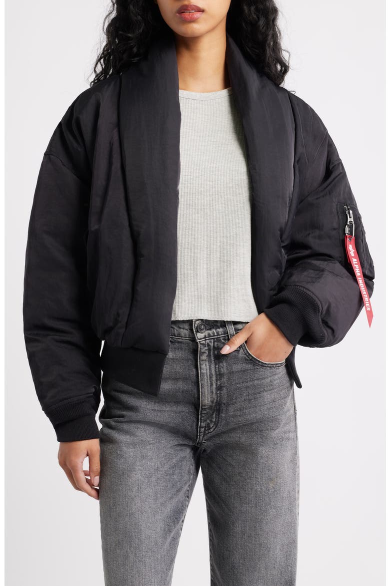 Shawl Collar Down Flight Jacket (Women) | Nordstrom
