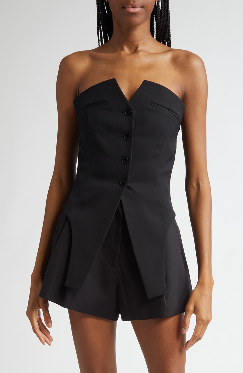 Alexander Wang Deconstructed Strapless Wool Vest, Main, color, 