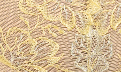 Oh La La Cheri Pilar Embroidered Mesh Teddy In Botanical Blooms 040/banana