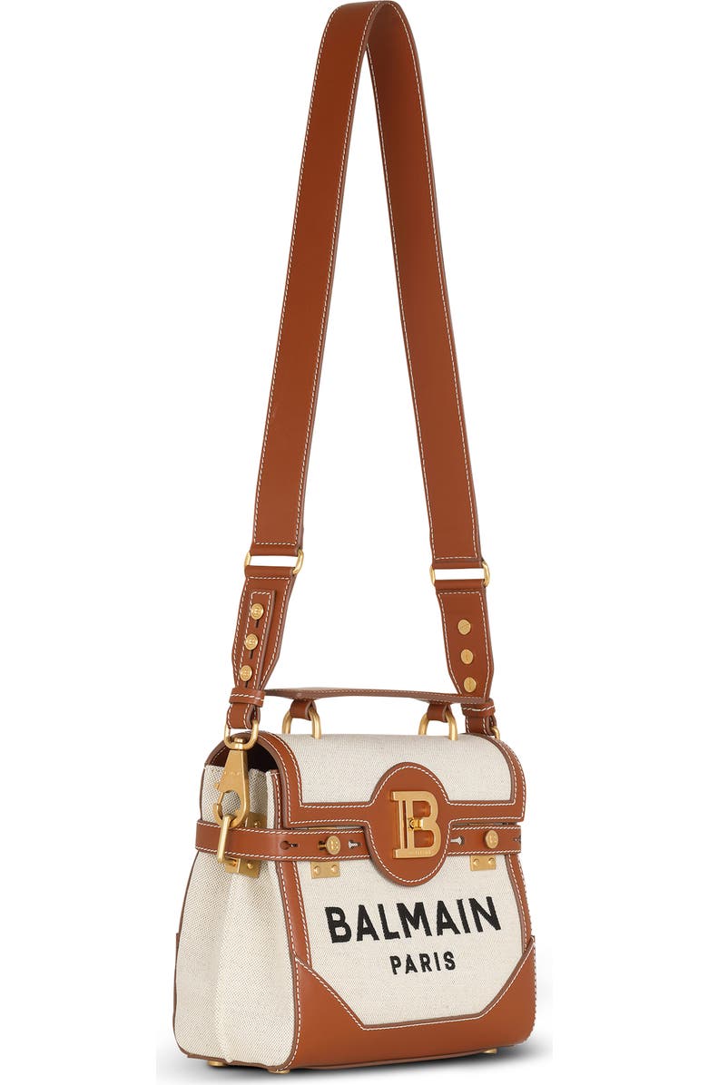 Balmain B-Buzz 23 Canvas & Leather Top Handle Bag, Alternate, color,