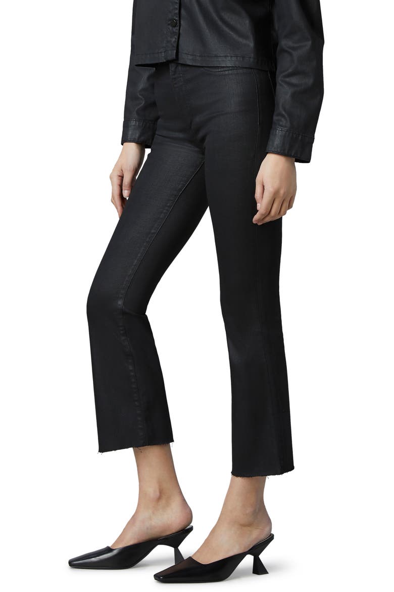 Bridget Instasculpt High Waist Crop Bootcut Jeans, Alternate, color, BLACK COATED RAW