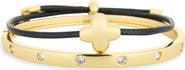 ARGENTO VIVO Clover Charm & Cubic Zirconia Set of 2 Bracelets