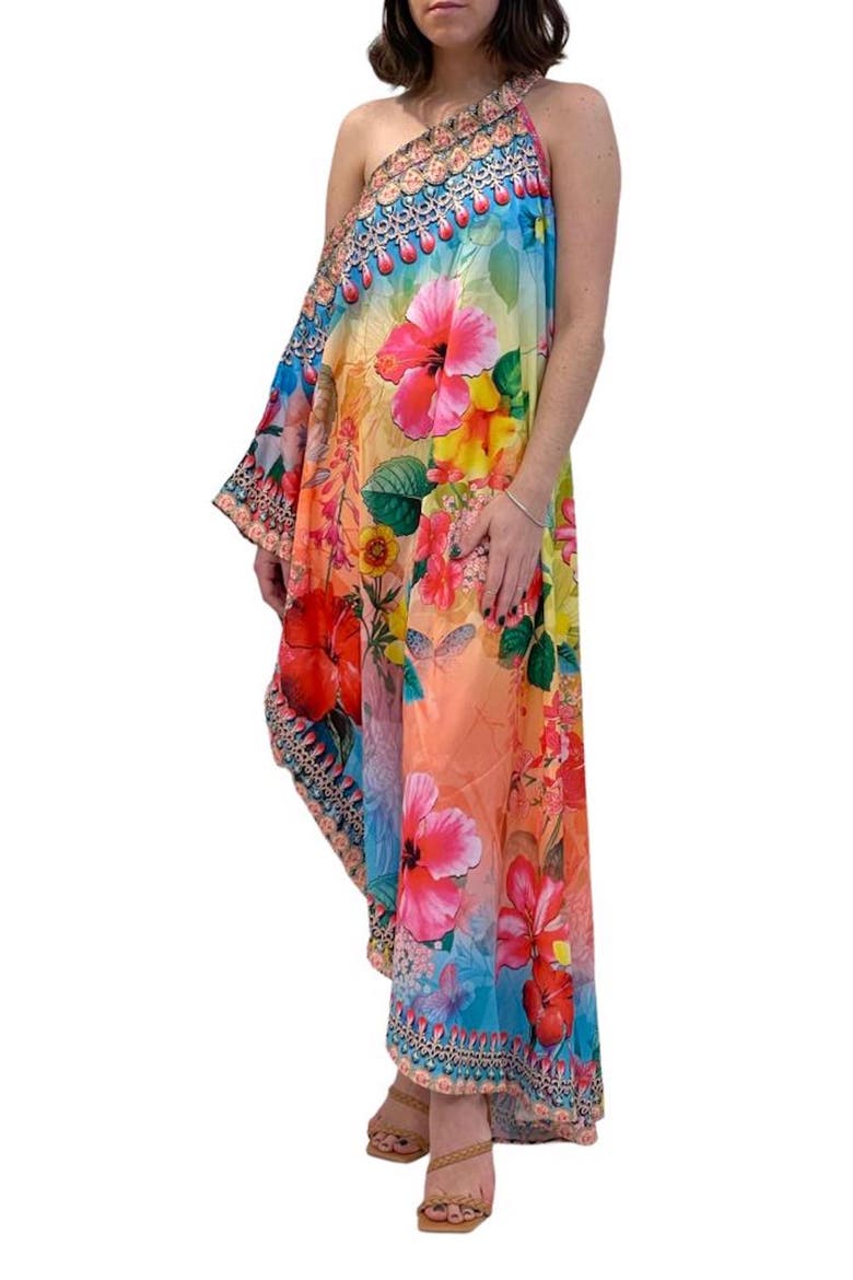 One Shoulder Dress, Alternate, color, OMBRE BLUE