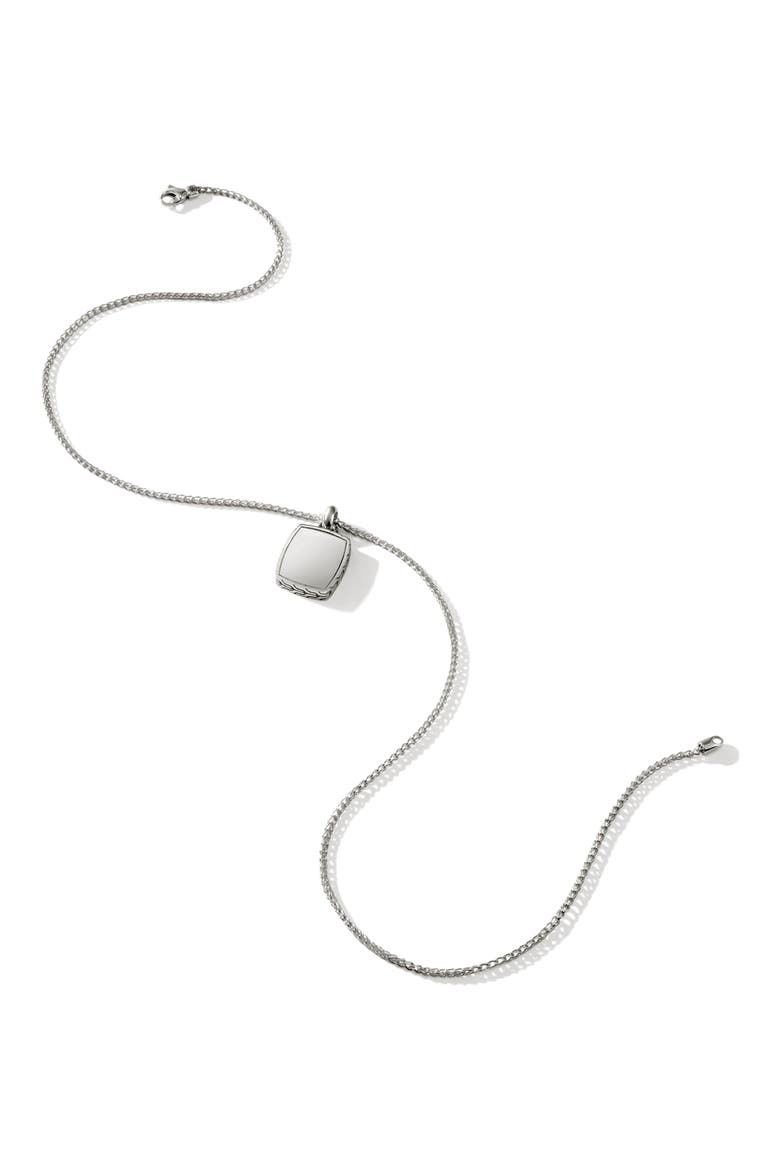Tag Pendant Necklace, Sterling Silver, 1.7mm, Alternate, color, SILVER