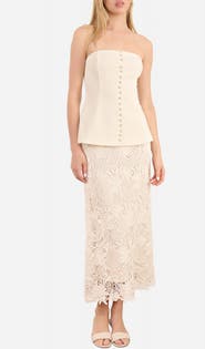 CAMI NYC Imogene Strapless Mixed Media Dress