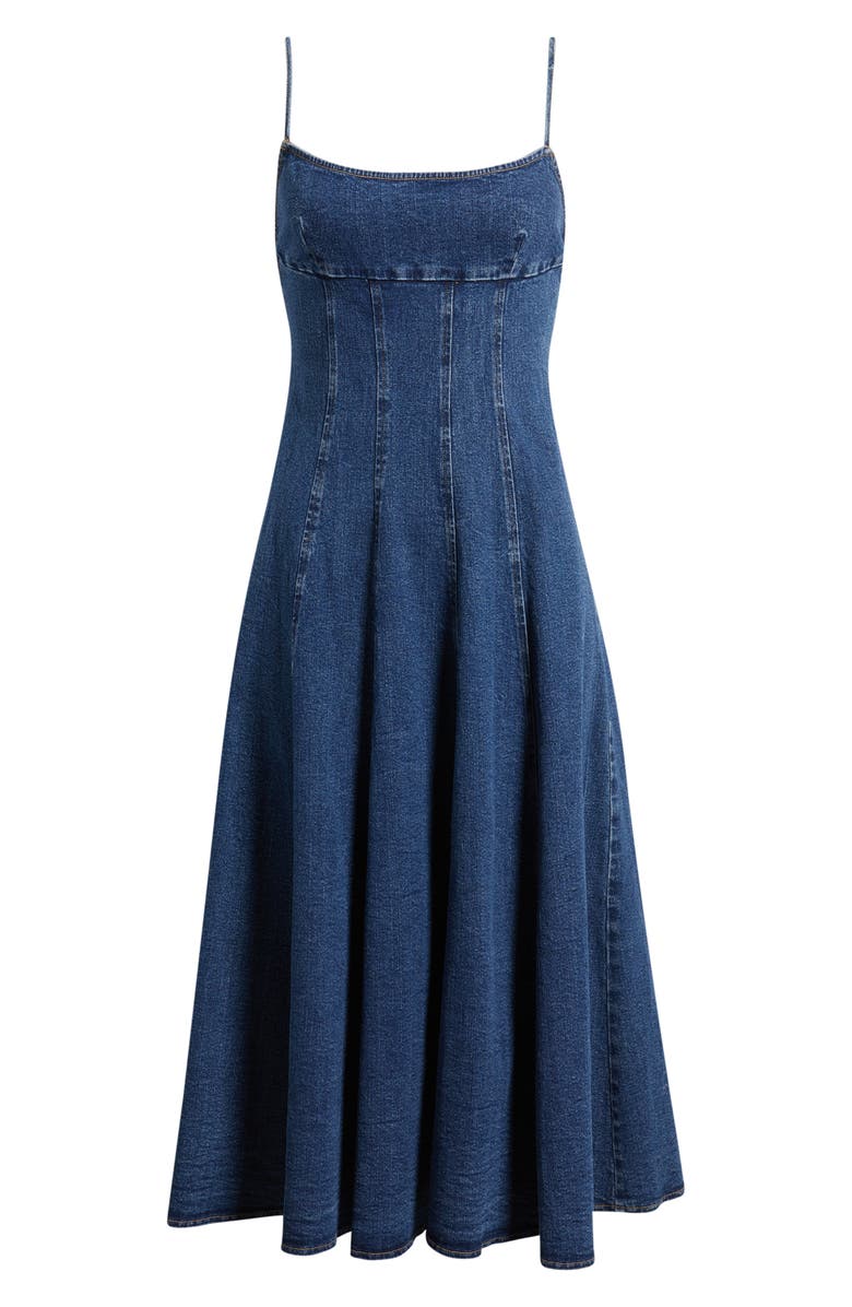 FREEMARKET Denim Babydoll Dress, Alternate, color, Indigo Denim